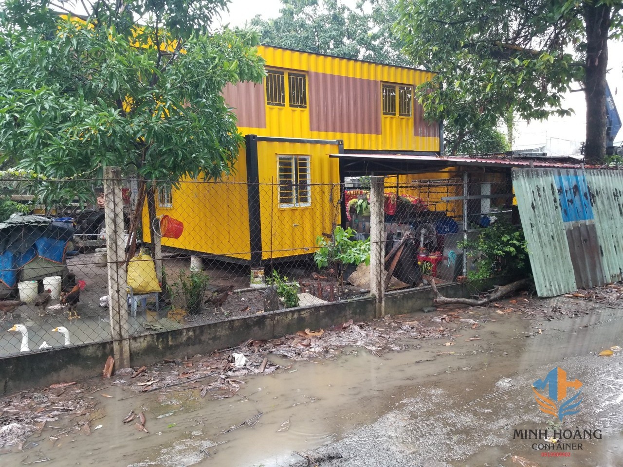 Cụm container nhà ở ghép một cont 40 feet + hai cont 20 feet